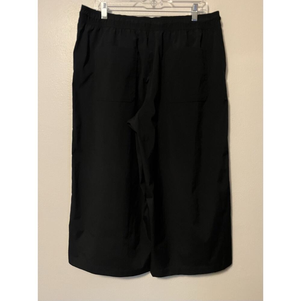 Athleta Midday Mid Rise Crop Poplin Pants Black 658011 Size Large Wide Leg - Picture 4 of 12